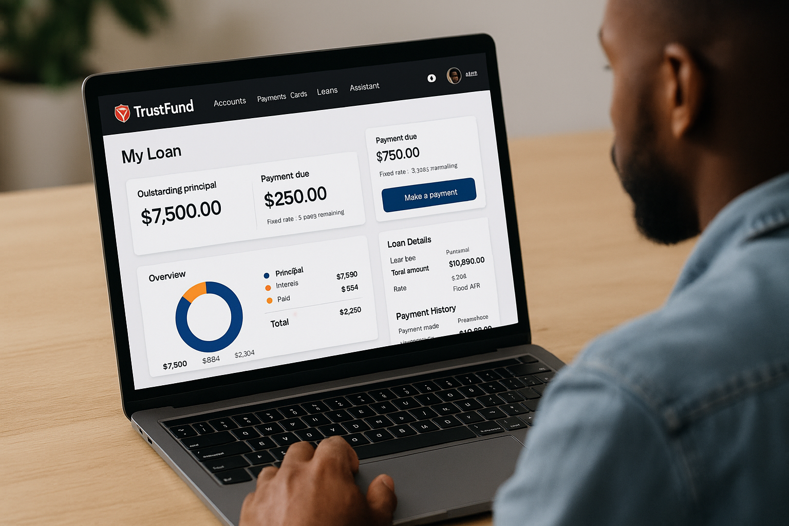 OrendaTrust payment activity on mobile